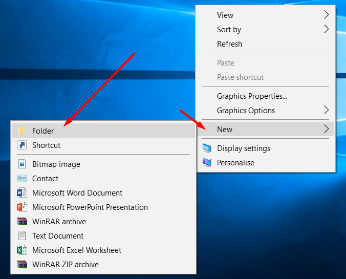 Can't create new folder upgrading windows