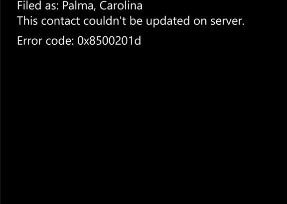Error Code: 0x8500201d
