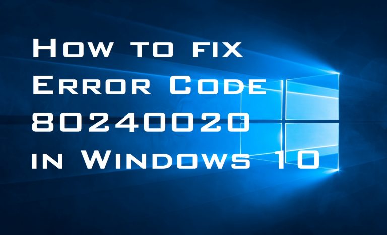 Error Code 80240020