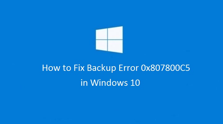 System Image Backup fails error 0x807800C5