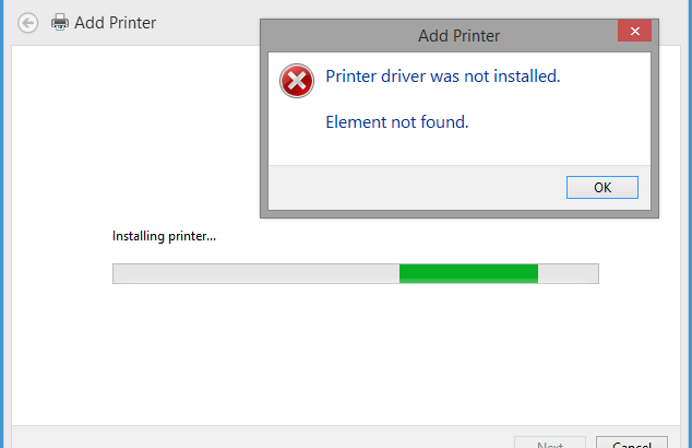 Printer Driver Package Cannot be Installed