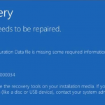 Repair Error code 0xc0000034 in Windows 10