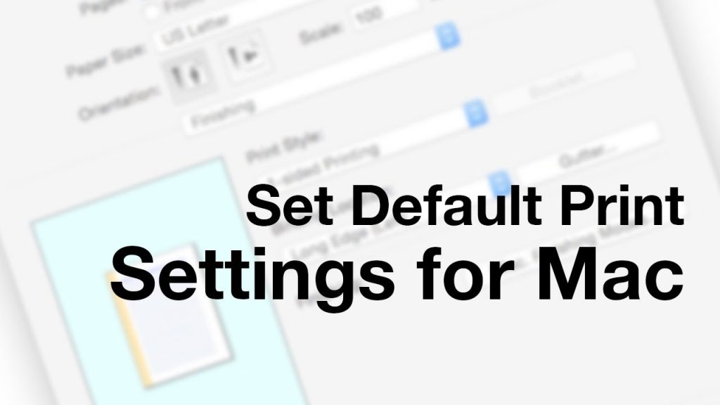 change printer default settings mac os