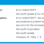 Fix Error Code 0x80072EFF in windows 10