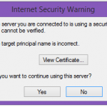 Internet security warning issue in Outlook