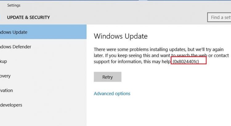 Fix Windows 10 Update Error Code 0x8024401c