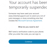Your account has been temporarily suspended