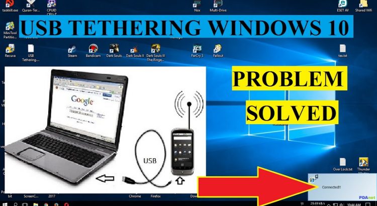 USB tethering on windows 10 quickly